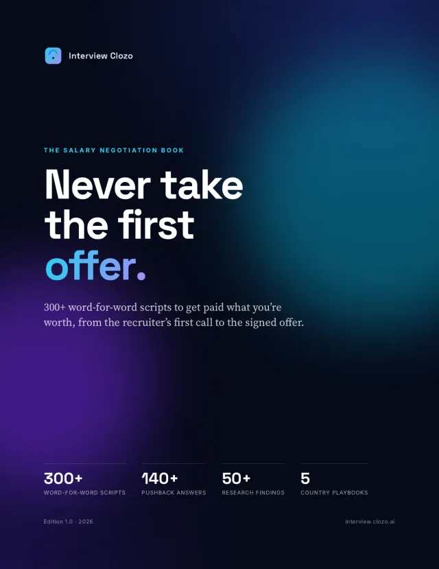 Cover of Never Take the First Offer, the salary negotiation book by Interview Clozo